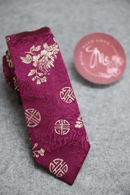 Maroon Brocade Tie